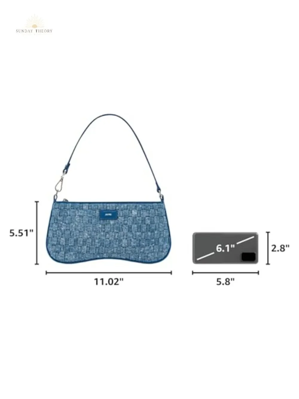 Vegan Leather/Fabric Satchel Handbag Zip Closure Fixed Handle